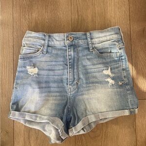 Hollister Light Blue Distressed Jean Shorts